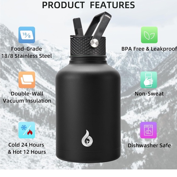 Bjork Black Water Bottle - Picture 3 of 5